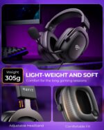 ⁦سماعات راس للالعاب H2002d من هافيت لاجهزة بلاي ستيشن 4 وبلاي ستيشن 5 والكمبيوتر وXbox Series X|S وXbox One مع ميكروفون - مشغلات 53 ملم - اطار الومنيوم متين⁩ - الصورة ⁦6⁩