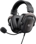 سماعات راس للالعاب H2002d من هافيت لاجهزة بلاي ستيشن 4 وبلاي ستيشن 5 والكمبيوتر وXbox Series X|S وXbox One مع ميكروفون - مشغلات 53 ملم - اطار الومنيوم متين