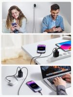⁦شاحن حائط JR-TCN01 بقدرة 12 واط للشحن السريع مزود بمنفذين USB نوع A بتصميم صغير مناسب للسفر من جوي روم، أسود⁩ - الصورة ⁦5⁩