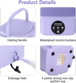⁦TECHZONE Foldable Mini Washing Machine – Portable Compact Washer for Baby Clothes, Underwear & Small Laundry – Collapsible, Travel-Friendly with Touch Control for Dorm, RV & Home Use (Purple)⁩ - الصورة ⁦2⁩