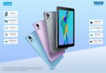 ⁦تابلت واي فاي شبكة جيل خامس 5G، ذاكرة رام: 4+4GB، ذاكرة ROM: 64 GB، شاشة IPS LCD 8 بوصة 800×1280، بطارية 5000 mAh بنظام أندرويد 14 وكاميرا أمامية 2MP وخلفية 5MP مع جراب سيليكون من جي-تاب، أرجواني⁩ - الصورة ⁦2⁩