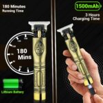 ⁦ماكينة حلاقة الشعر احترافية باداء لا يمكن ايقافه لمدة 180 دقيقة للرجال موديل V-081 لون ذهبي من في جي ار في-081⁩ - الصورة ⁦3⁩