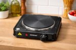 ⁦Home Gold 1 Eye Electric Cooker, 1000 Watts, Non-Stick Surface with Temperature Levels, Overheat Protection, Auto Shut-Off, Black -13-2023⁩ - الصورة ⁦2⁩