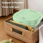 ⁦Folding Washing Machine Mini Automatic Clothes Washing Machine Portable Lightweight Underwear Washer for Travel Camping Apartment Laundry (Green)⁩ - الصورة ⁦7⁩