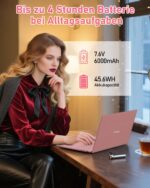 ⁦لاب توب 15.6 بوصة دقة FHD 1080 بمعالج سيليرون N5095 رباعي النواة 2.9GHz وذاكرة رام 16GB DDR4 و1TB SSD، بطارية 44w، واي فاي 2.4/5G، بلوتوث 4.2، لوحة مفاتيح بإضاءة (دعم اللغة العربية غير مؤكد)، وردي⁩ - الصورة ⁦5⁩