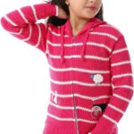 Andora girls Hooded Neck Striped Pullover Sweater (pack of 1)