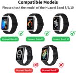 ⁦Dl3 Mobilak Strap Compatible with Huawei Band 8 / Huawei Band 9 / Huawei Band 10, Soft Elastic Nylon Straps, Adjustable Stretchy Sports Replacement Bracelets Wristbands for Women Men⁩ - الصورة ⁦2⁩