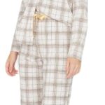 Trendyol Womens Beige Plaid Knitted Pajamas Set 100% Cotton - THMAW20PT0266 Pajama Set (pack of 1)