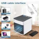 ⁦مروحة رذاذ تبرد وترطب وتعمل بمنفذ USB ومزودة بـ3 سرعات قابلة للتعديل، مروحة تكييف هواء لغرفة النوم والمكتب والمطبخ والسيارة والمنزل من ماستر يونيون⁩ - الصورة ⁦5⁩
