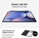 ⁦تابلت سامسونج جالاكسي تاب S10+ بتقنية الذكاء الاصطناعي، تابلت اندرويد ذاكرة رام 12 جيجابايت ذاكرة 512 جيجابايت شاشة أموليد، طلاء مضاد للانعكاس، يتضمن قلم ستايلس شبكة الجيل الخامس، لون رمادي Moonstone⁩ - الصورة ⁦2⁩