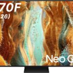 تلفزيون ذكي بتقنية QLED من فئة Neo QLED QN70F بدقة 4K بحجم 55 بوصة (موديل 2026) معالج NQ4 AI Gen2 تقنية Matrix Slim وMotion Xcelerator بتردد 144 هرتز مع ريموت كنترول يعمل بالخلايا الشمسية و USB Type-C