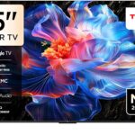 TCL تلفزيون ذكي P6K LED 4K UHD HDR مقاس 55 بوصة | تلفزيون جوجل، 60 هرتز، HDR 10، معالج AiPQ، صوت دولبي، ام اي ام سي، HDMI 2.1، بلوتوث 5.2، واي فاي 5، تصميم بدون حواف (55P6K - موديل 2025)