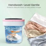 ⁦Portable Washing Machine - 16L Mini Foldable Washer with Spin Basket, 3 Cleaning Modes & Deep Cleaning for Small Clothes, Collapsible Laundry for Apartment, Home, Hotel and Travel (Pink)⁩ - الصورة ⁦5⁩