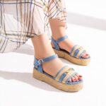 ⁦Sandal Flat Burlap and Suede K-16⁩ - الصورة ⁦3⁩