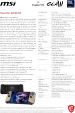 ⁦MSI لابتوب العاب كلو 8 AI+، شاشة 8 انش FHD+ 120Hz ومعالج انتل كور الترا 7 258 فولت وذاكرة RAM 32GB وSSD 1TB وبطاقة عرض مرئي انتل ارك وويندوز 11 هوم، اسود/ساندستورم، A2VM-015⁩ - الصورة ⁦5⁩