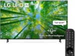 تلفزيون 4K UHD من سلسلة UQ7900 بتصميم شاشة سينما بتقنية المدى الديناميكي العالي HDR ونظام تشغيل ويب سمارت مع تقنية الذكاء الاصطناعي ثينك كيو- 60UQ79006LD (جديد) 60 بوصة من ال جي، أسود