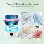 ⁦Portable Washing Machine - 16L Mini Foldable Washer with Spin Basket, 3 Cleaning Modes & Deep Cleaning for Small Clothes, Collapsible Laundry for Apartment, Home, Hotel and Travel (Pink)⁩ - الصورة ⁦3⁩
