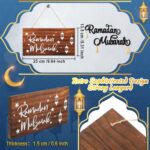 ⁦زينة رمضان من كويكاي، لافتة خشبية معلقة لشهر رمضان، لافتة رمضان كريم، ديكور إسلامي، لافتة خشبية معلقة خشبية لتزيين الحفلات الإسلامية⁩ - الصورة ⁦2⁩