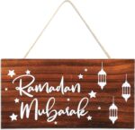 زينة رمضان من كويكاي، لافتة خشبية معلقة لشهر رمضان، لافتة رمضان كريم، ديكور إسلامي، لافتة خشبية معلقة خشبية لتزيين الحفلات الإسلامية