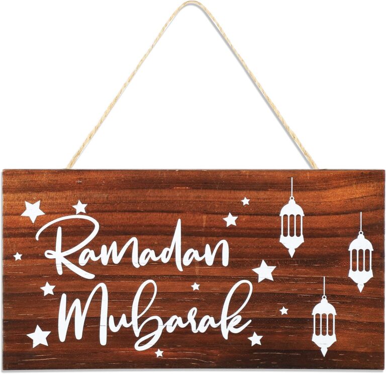 زينة رمضان من كويكاي، لافتة خشبية معلقة لشهر رمضان، لافتة رمضان كريم، ديكور إسلامي، لافتة خشبية معلقة خشبية لتزيين الحفلات الإسلامية