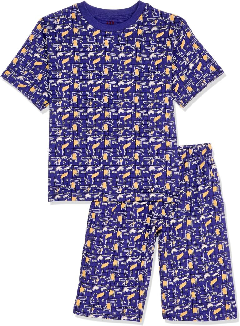 jil Boys Boys SS PJ WITH SHORT Blue dephs Dino Plaids Set