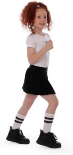 ⁦Girls White Squash Racket Graphic T-Shirt – Sporty Athletic Top⁩ - الصورة ⁦2⁩