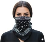 ⁦سكارف بنمط مطبوع متعدد الألوان - مصنوع من قماش بوليستر ناعم، اكسسوار أنيق للشعر والمعصم وشنطة للنساء، 50×5 سم⁩ - الصورة ⁦2⁩