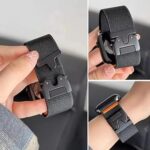 ⁦سوار ساعة حلقي من قماش النايلون من Nopatia متوافق مع ساعة أبل الإصدارات 1، 2، 3، 4، 5، 6، 7، 8، 9، 10، 11، إس إي، ألترا 1/2 (مقاس 42/44/45/46/49 مم)، حلقة رياضية خفيفة الوزن،⁩ - الصورة ⁦3⁩