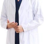 معطف مختبر طبي للرجال والنساء، بالطو أبيض بأكمام طويلة، مناسب للأطباء والعلماء والمعلمين، ملابس عمل مهنية