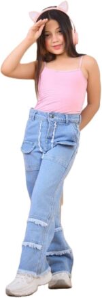 بنطلون جينز بناتي أطفال Wide Leg