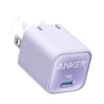 شاحن 511 USB نوع C بتقنية جان 30 وات (نانو 3)، قابل للبرمجة وسريع وقابل للطي، باور اي كيو 3.0 لآيفون 14/14 برو/14 برو ماكس/13 برو/13 برو ماكس، جالاكسي، اي باد (الكابل غير متضمن) أرجواني فاتح من أنكر
