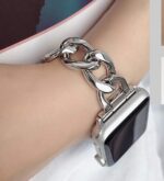 ⁦Replacement Band Compatible with Apple Watch 41mm / 40mm / 38mm, Stainless Steel Metal Linked Strap for Apple Watch Series 8 7 6 5 4 3 SE, 41mm/40mm/38mm⁩ - الصورة ⁦2⁩