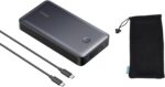 شاحن باور بانك محمول بسعة 24000 مللي امبير في الساعة وقدرة 65 وات مع 3 منافذ (USB نوع A وUSB نوع C) خفيف الوزن ومتين مع شنطة للحمل للاب توب وموبايل آيفون واي باد وسامسونج جالاكسي وغيرها من انكر، 537