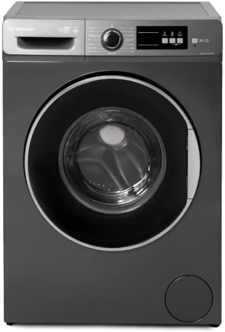 White Point WPW81015DSWB INV 8 kg Front Load Fully Automatic Washing Machine, 60 cm x 60 cm x 85 cm Size, Black