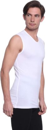 ⁦Dice Mens V-Neck Sleeveless Solid Muscle Tee Undershirt (pack of 1)⁩ - الصورة ⁦3⁩