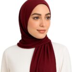 طرحة قطن ليكرا – خامة مريحة بجودة عالية – مقاس 2م × 60سم (نبيتي)