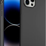 AWH Designed for iPhone 14 Pro Max Case - Silicone Ultra Slim Shockproof Phone Case with Soft Anti-Scratch Microfiber Lining, Enhanced Camera Protection - 6.7 inch (Black)