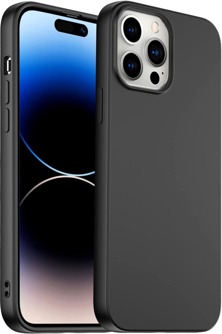 AWH Designed for iPhone 14 Pro Max Case - Silicone Ultra Slim Shockproof Phone Case with Soft Anti-Scratch Microfiber Lining, Enhanced Camera Protection - 6.7 inch (Black)