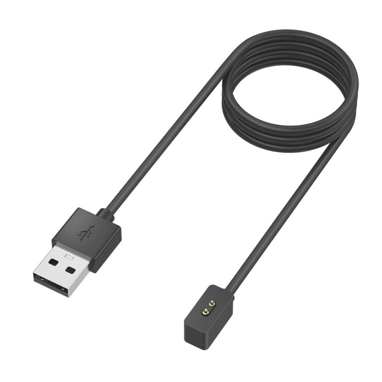 كابل شحن مغناطيسي لساعة 3 اكتيف، باند 8، باند 2 – شاحن USB 1 م، لون أسود