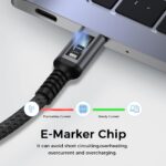 ⁦لينوك كيبل USB C الى USB C، كيبل شاحن USB C 100 واط لايفون 17/17 اير/17 برو/17 برو ماكس/16، ماك بوك برو، ايباد برو، ديل XPS، سامسونج جالاكسي S25/S24/S22 الترا، سويتش، بيكسل، (100 واط، 2 متر)⁩ - الصورة ⁦6⁩