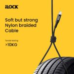 ⁦كابل شحن سريع 100 وات USB-C الى نوع C | كابل مضفر | مؤشر LED من اي لوك⁩ - الصورة ⁦4⁩