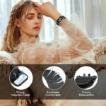 ⁦سوار ساعة معدني بديل وعصري قابل للتعديل من V Volt متوافق مع Samsung Galaxy Watch Fit 3 ، تصميم ميلانو شبكي مغناطيسي من الفولاذ المقاوم للصدأ للرجال والنساء.⁩ - الصورة ⁦4⁩
