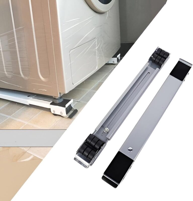 Durable wheeled stand for heavy duty electrical appliances, 2 pieces adjustable fit various sizes washing machines and refrigerators