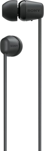 ⁦سماعة WI-C100-B بلوتوث لاسلكية داخل الاذن WI-C100 مع ميكروفون مدمج من سوني، اسود أسود⁩ - الصورة ⁦2⁩