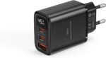 ⁦شاحن جداري سريع الشحن بتقنية GaN سلسلة فايرفلاي بقدرة 45 واط مع منفذ USB نوع سي متوافق مع أجهزة آيفون واي باد وماك بوك وأجهزة سامسونج وجميع الأجهزة المزودة بـ USB نوع سي من وي وو، موديل Wi-G011، أبيض⁩ - الصورة ⁦2⁩