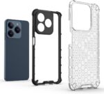 ⁦جراب متوافق مع ريلمى Note 60 4G ، - غطاء مزدوج الحماية مصقول مقاوم للصدمات مع حماية للكاميرا - غطاء واقي مضاد للخدش شديد التحمل مقاوم للانزلاق من Graby Shop - حواف سوداء خلفية خلية النحل الشفافة⁩ - الصورة ⁦8⁩