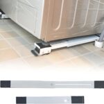 A pair of adjustable bases for heavy household appliances, suitable for washing machines and refrigerators, with adjustable wheels for safe and smooth movement