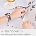 ⁦MOFREE Beaded Bracelet Compatible for Apple Watch Band 40mm/38mm/41mm Series 8/7/SE/6/5/4/3/2/1 Women Fashion Handmade Elastic Stretch Strap for iWatch Bands Replacement Colorful⁩ - الصورة ⁦5⁩