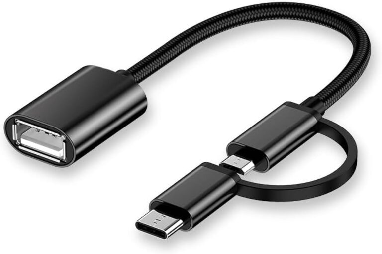 كابل نقل بيانات KX 3178 (GP91) 2 في 1 نوع سي + مايكرو إلى او تي جي من كيندكس - أسود، USB