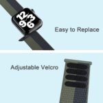⁦Nylon Sport Loop Bands Compatible with Apple Watch Band 38mm 40mm 41mm for Women Men, Stretchy Elastic Braided Replacement Straps for iWatch Series 6 7 5 4 3 2 1 SE，Storm Black⁩ - الصورة ⁦3⁩